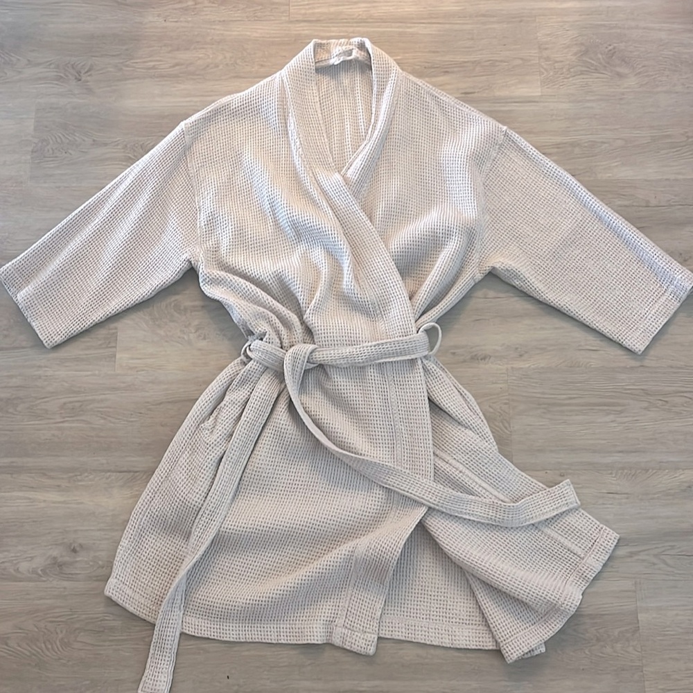 Waffle Robe One Size Beige